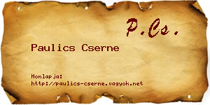 Paulics Cserne névjegykártya